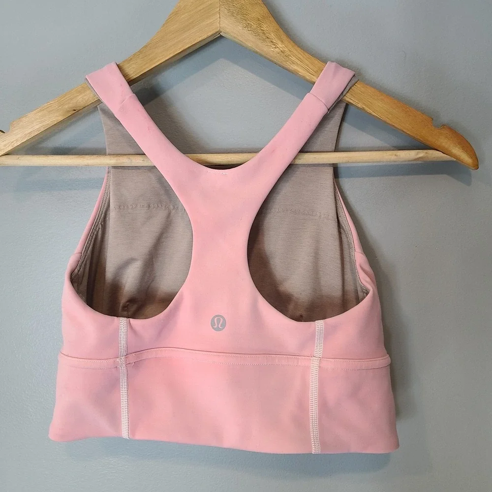 Lululemon Wunder Train Longline Bra Size 6 Dew Pink Active Running Tennis
